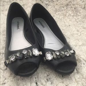 Bejeweled open toe flats